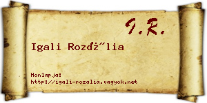 Igali Rozália névjegykártya